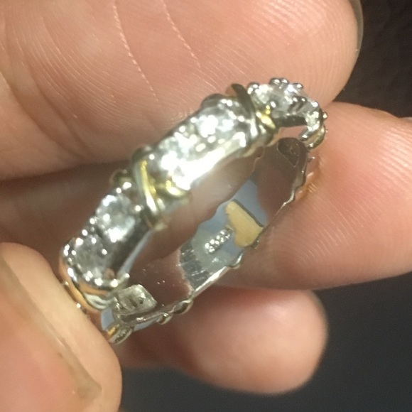 925 Silver CZ Rhinestone Band - Picture 3 of 6
